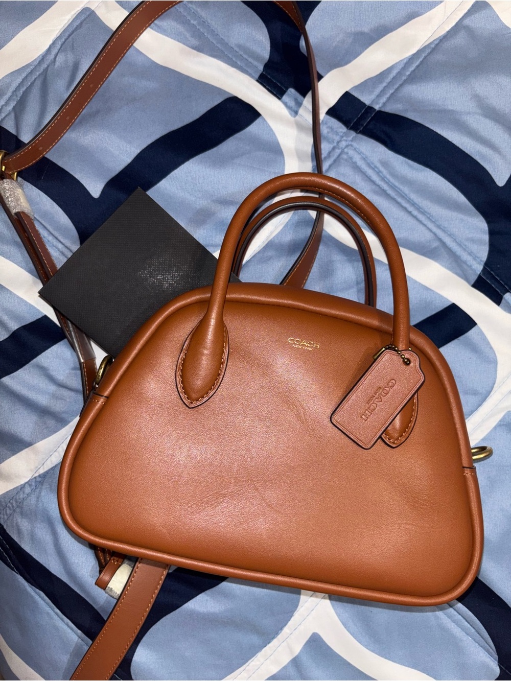 COACH Borough Bowling bag - Brown Leather Dome Satchel with Top Handles